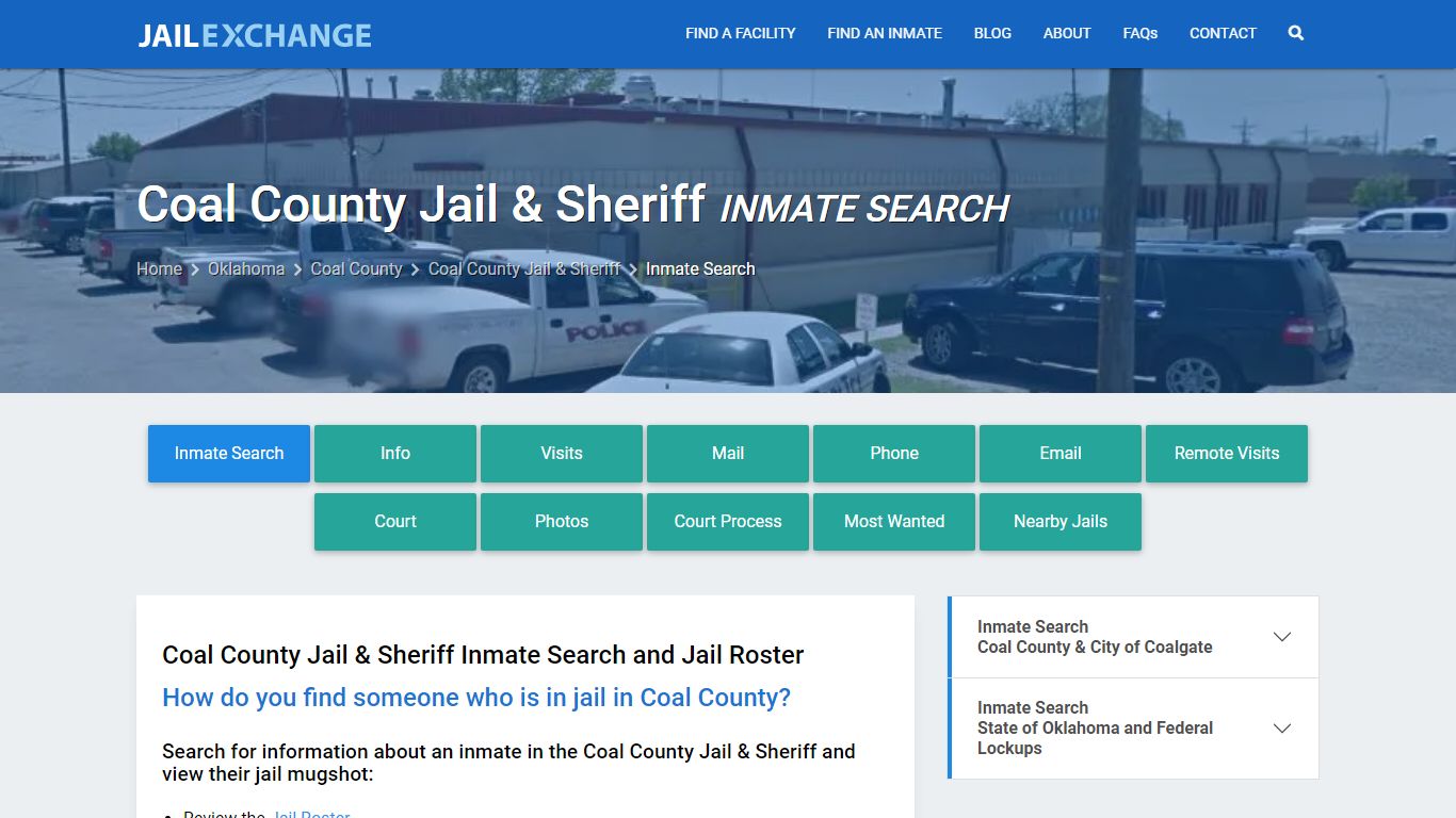 Inmate Search: Roster & Mugshots - Coal County Jail & Sheriff, OK